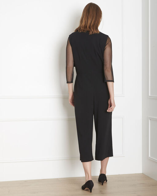 Combinaison noire détail tulle hevelyne noir.