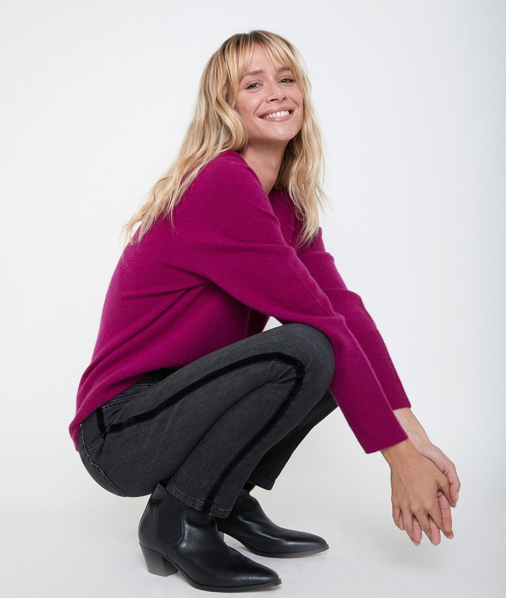 Pull en cachemire fuchsia Ralph | 1-2-3 Pull en cachemire fuchsia Ralph PhotoZ | 1-2-3