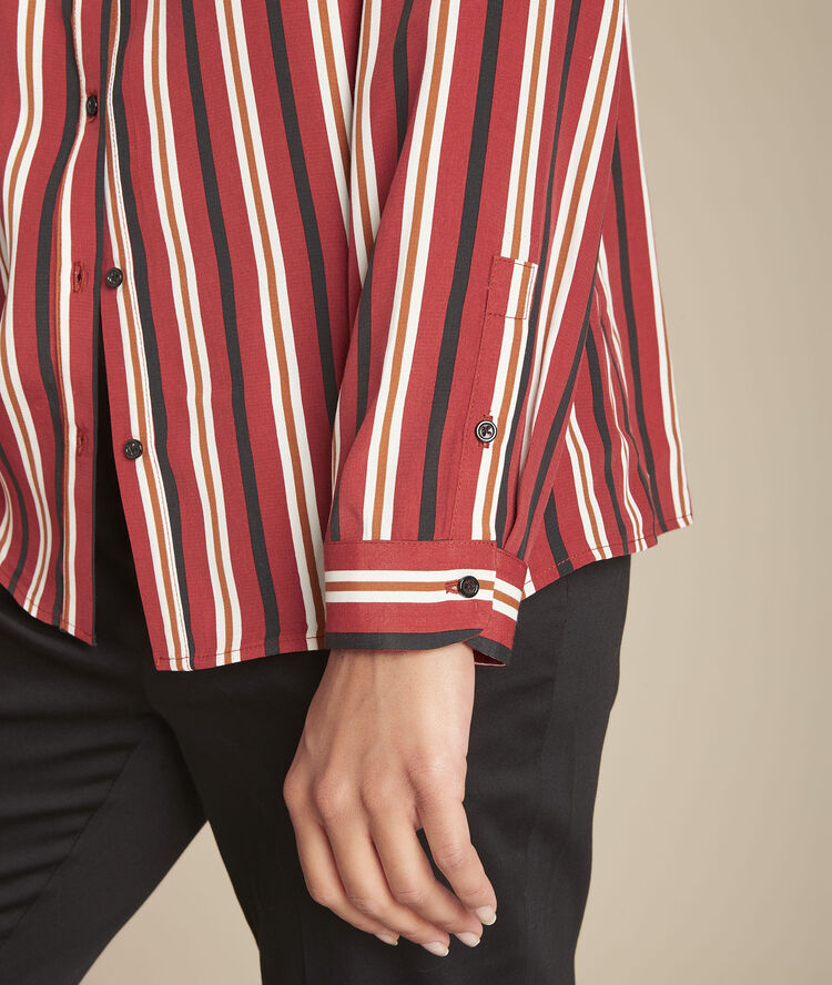 Chemise rouge rayée minsk sable.