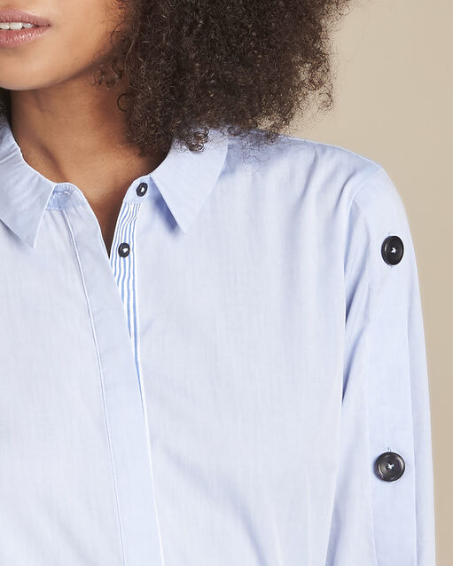 Chemise bleue en popeline mandy bleu ciel.