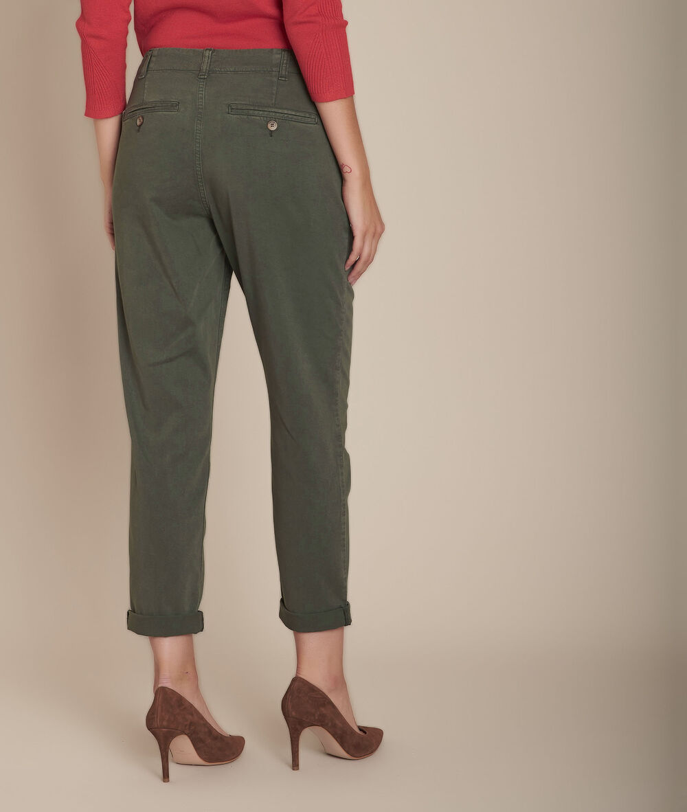Pantalon kaki cigarette 7/8e en tencel ® elie kaki.
