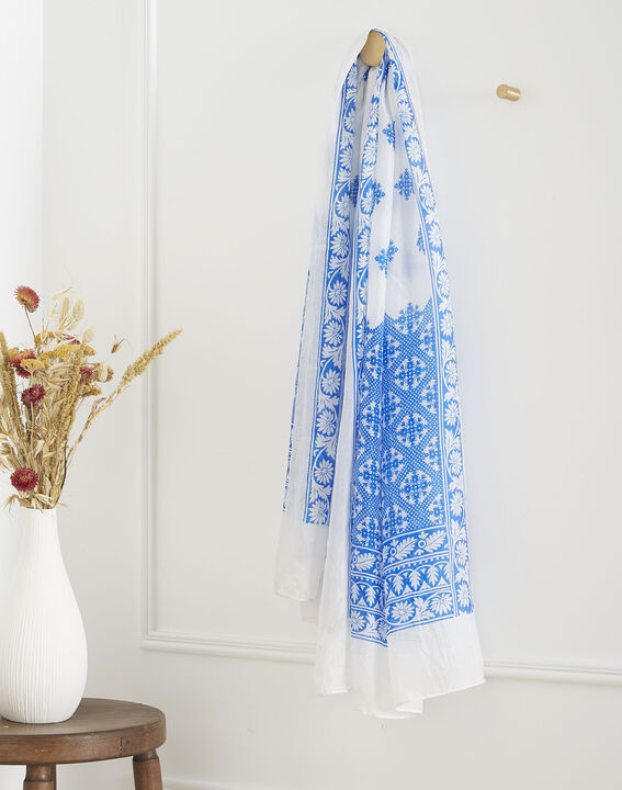 Foulard bleu imprimé Oda | 1-2-3 Foulard bleu imprimé Oda PhotoZ | 1-2-3