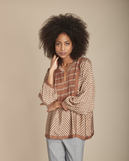 Blouse acajou imprimé bohème Manon (2) - Maison 123