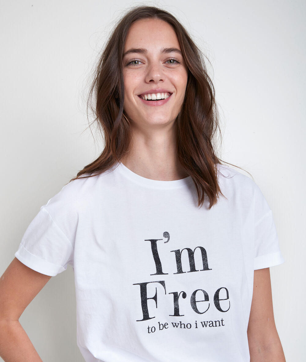 Tee-shirt blanc sérigraphié icare blanc.