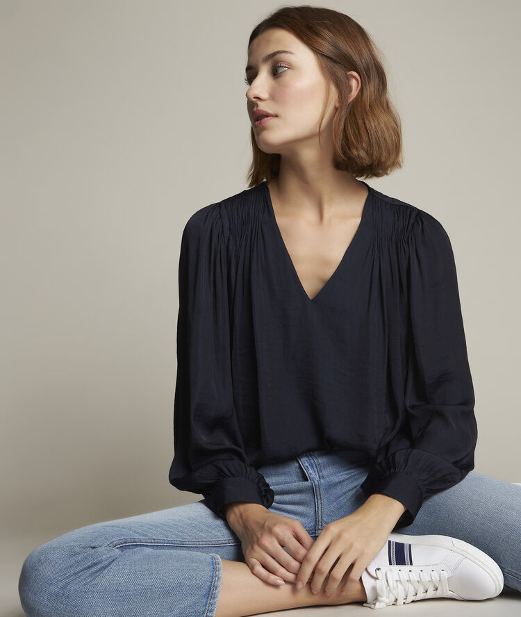 Blouse vaporeuse marine elvera marine.
