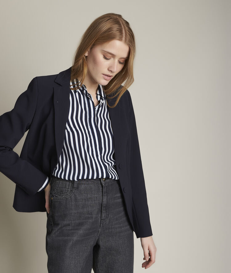 Gestreiftes hemd vanessa kobaltblau.