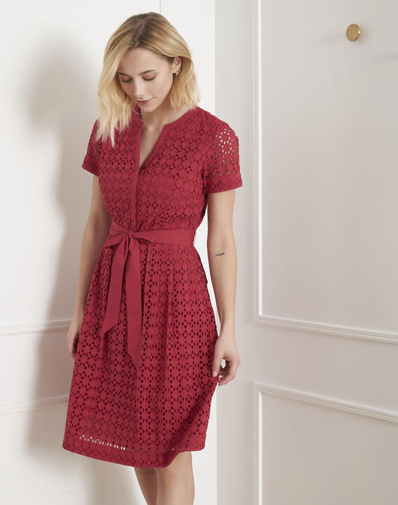 Robe rouge en dentelle cintrée Loreta | 1-2-3 Robe rouge en dentelle cintrée Loreta PhotoZ | 1-2-3