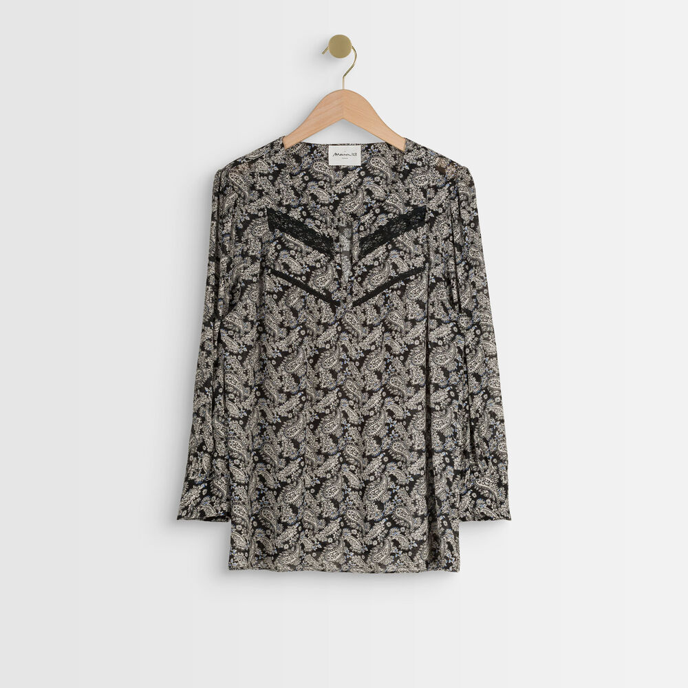 Blouse imprimée juan noir.