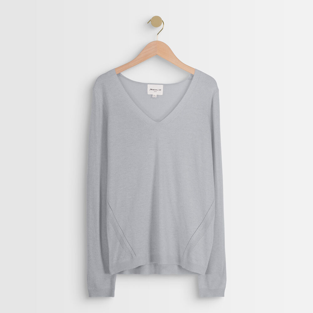 Pull fin brillant argenté ryo argent.
