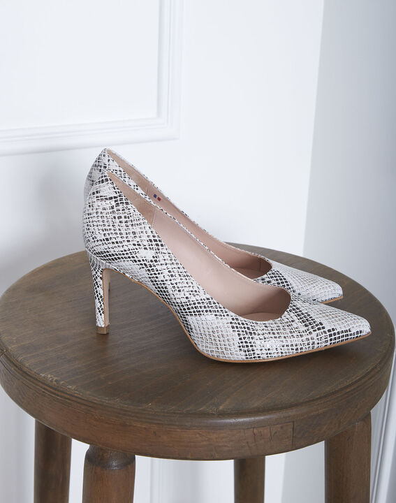 Escarpins en cuir imprimé python Kelly | 1-2-3 Escarpins en cuir imprimé python Kelly PhotoZ | 1-2-3
