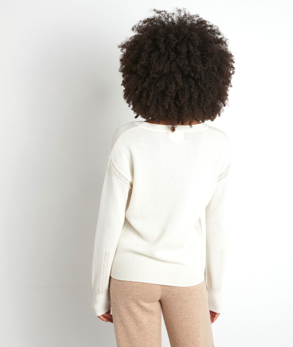 Pull en laine recyclé blanc tobby ecru.