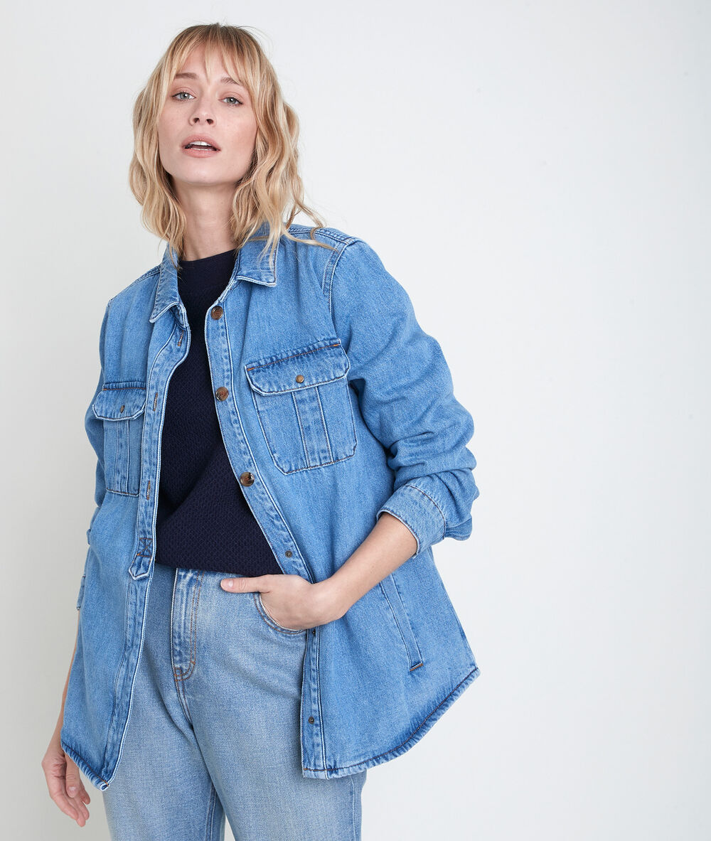 Surchemise en denim perle pure bleached.