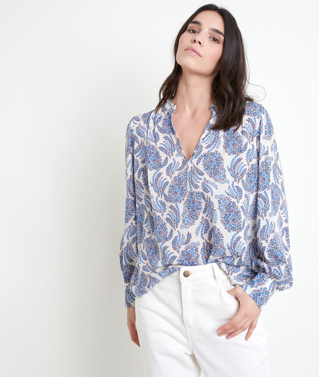 Blouse myosotis imprimée Tunon | 1-2-3 Blouse myosotis imprimée Tunon PhotoZ | 1-2-3