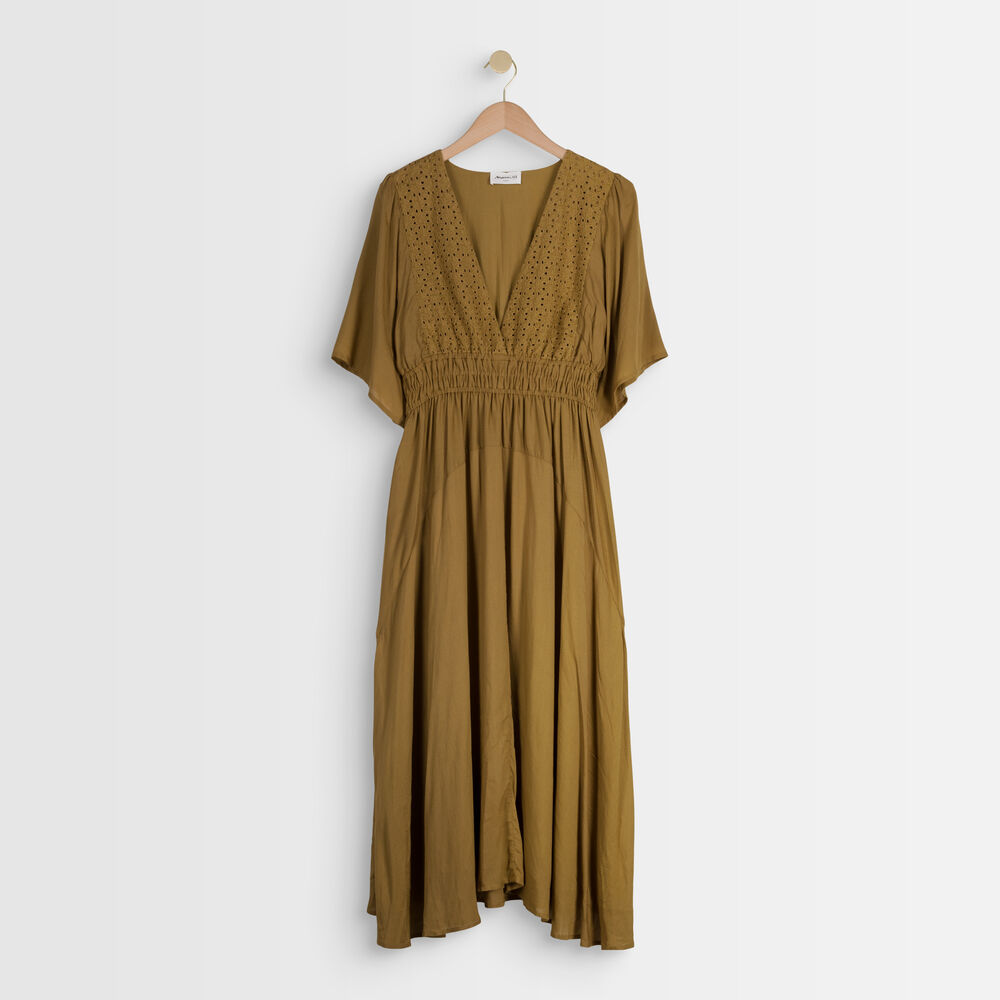 Robe bronze brodée lauretta bronze.