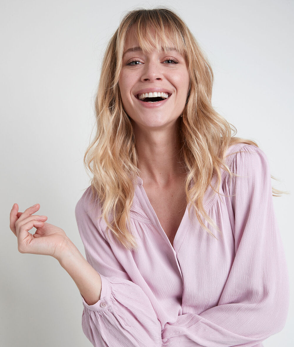 Blouse mauve lurex timeo mauve.