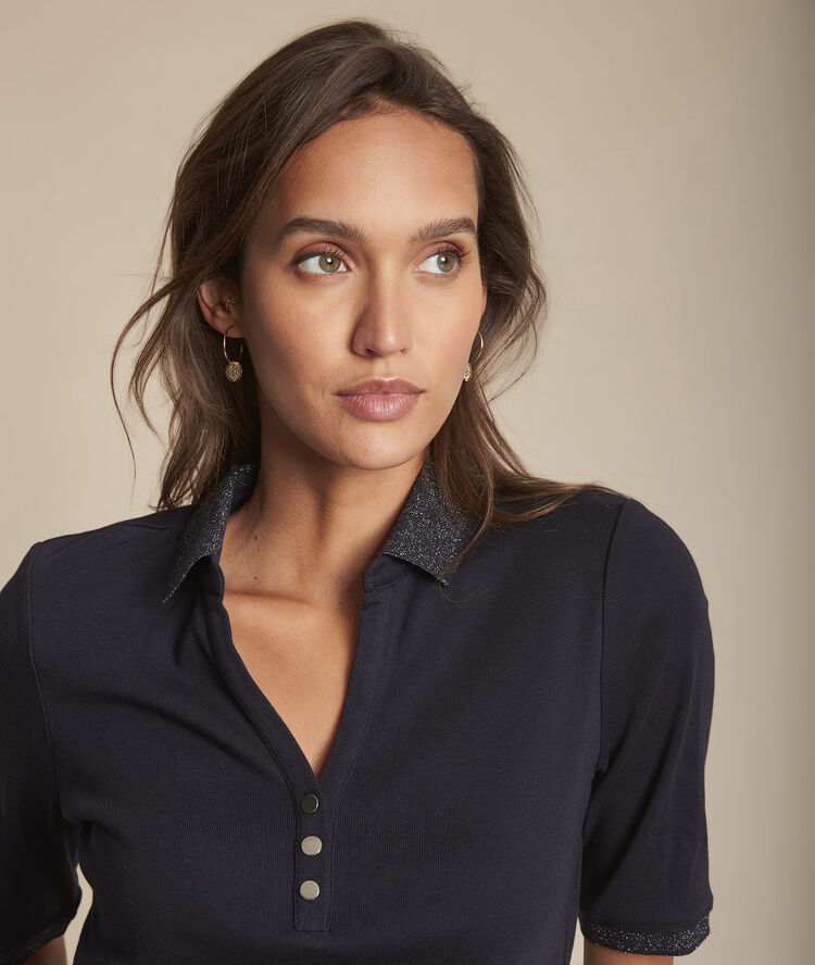 Polo marine col lurex claudia marine.