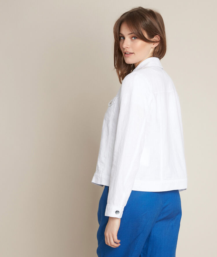 Veste en lin blanche clem blanc.