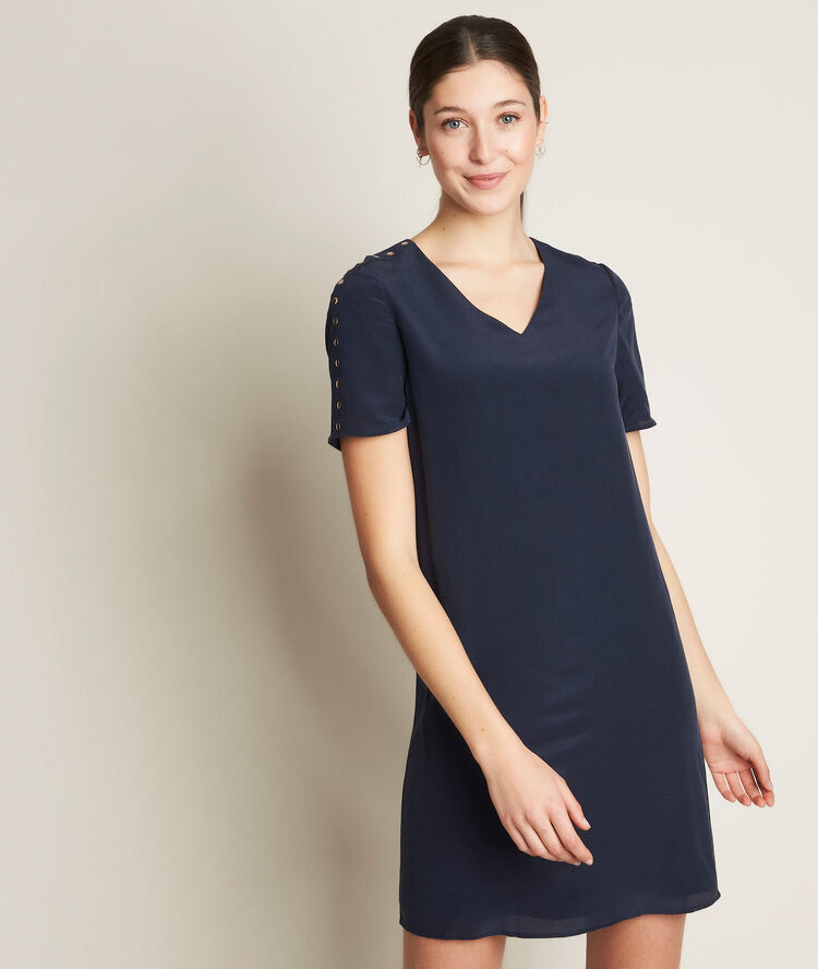 Blaues seidenkleid cheryl royalblau.