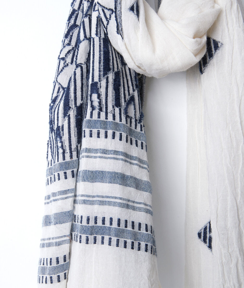 Foulard en coton biologique imprimé à franges Brandy | 1-2-3 Foulard en coton biologique imprimé à franges Brandy PhotoZ | 1-2-3