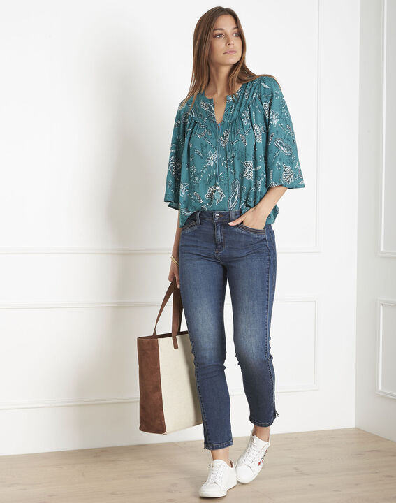 Blouse verte imprimé cachemire Vanilla | 1-2-3 Blouse verte imprimé cachemire Vanilla PhotoZ | 1-2-3
