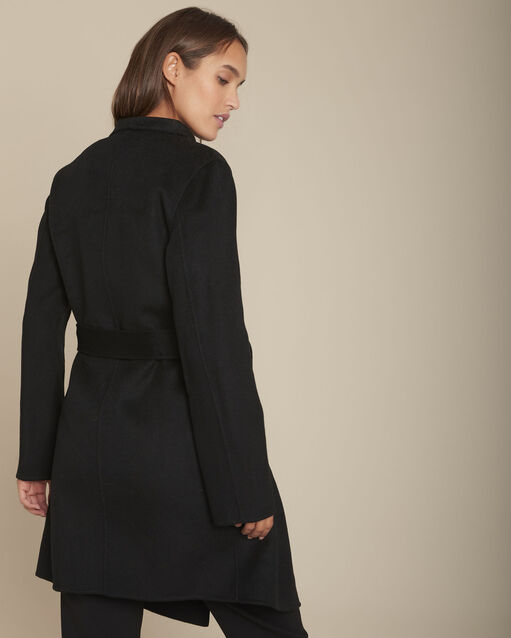 Manteau en laine double face tifanie noir.