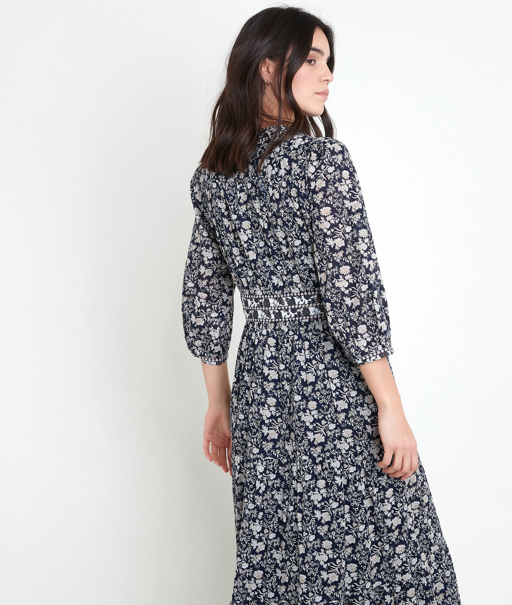 Robe longue imprimée loanne encre.