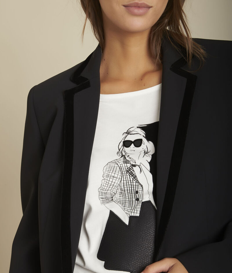 Veste en microfibre velours balthazar noir.