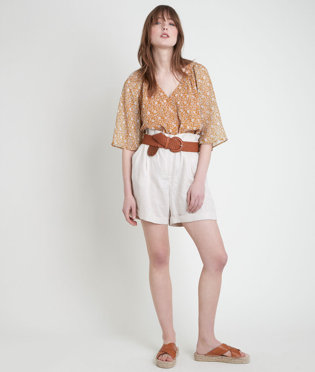 Blouse bronze imprimée Timothée | 1-2-3 Blouse bronze imprimée Timothée PhotoZ | 1-2-3
