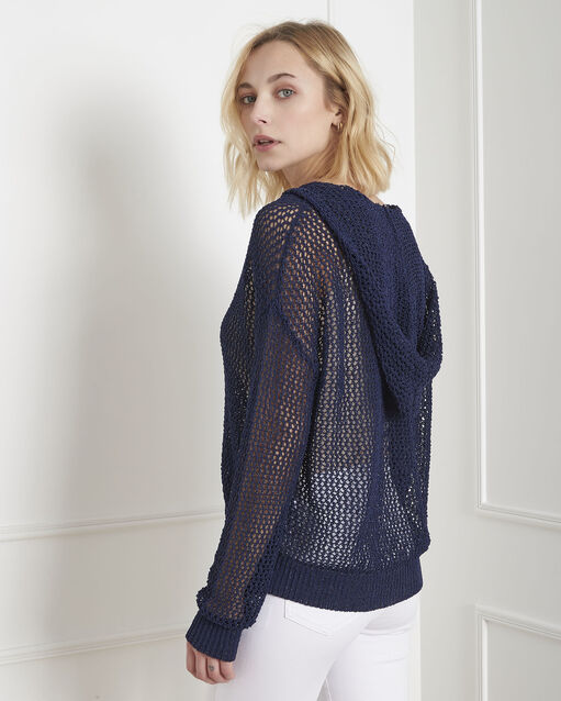Pull bleu maille ajourée athletic bleuet.