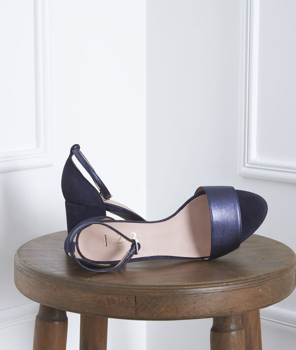 Sandales ouvertes bleues en cuir Khloe | 1-2-3 Sandales ouvertes bleues en cuir Khloe PhotoZ | 1-2-3