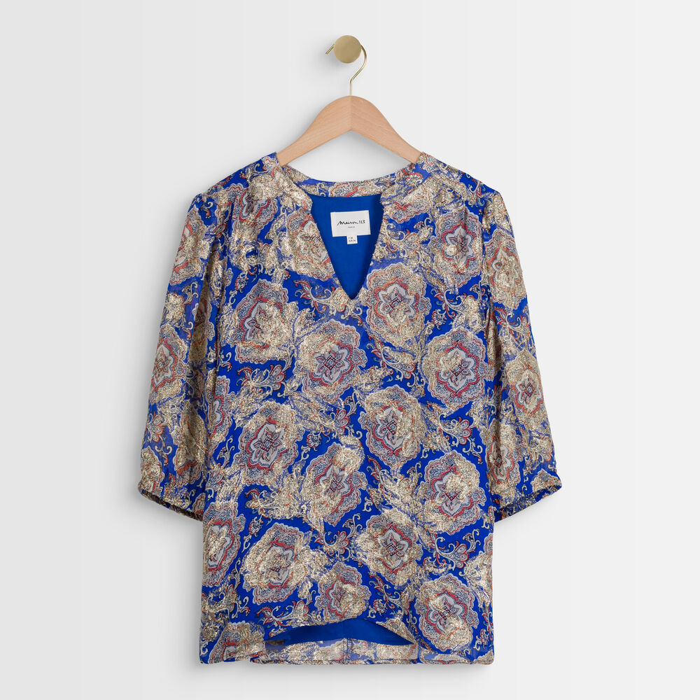 Blouse imprimée tissia myosotis.