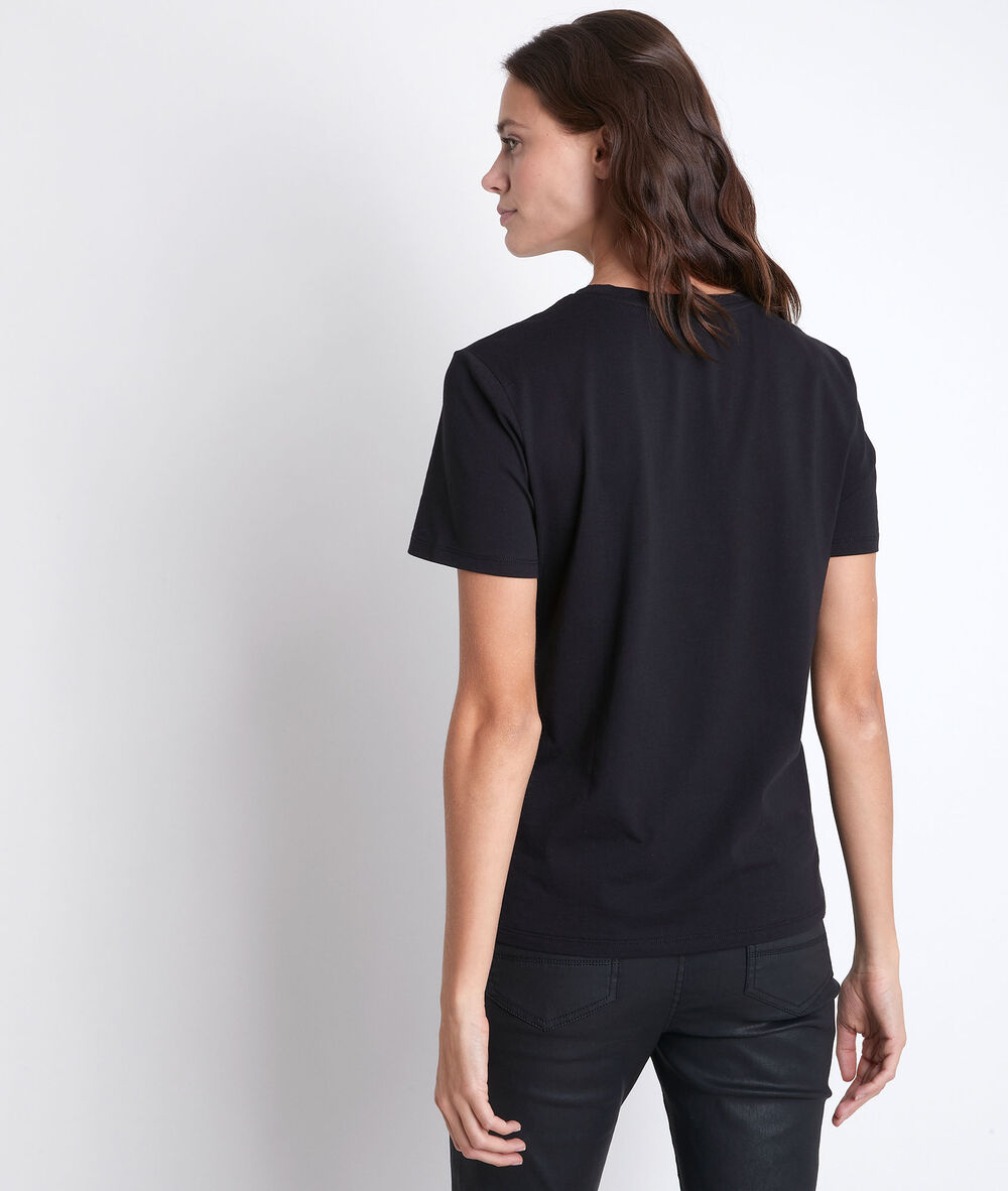 Schwarzes T Shirt Mit Print Dallas Damen Maison 123