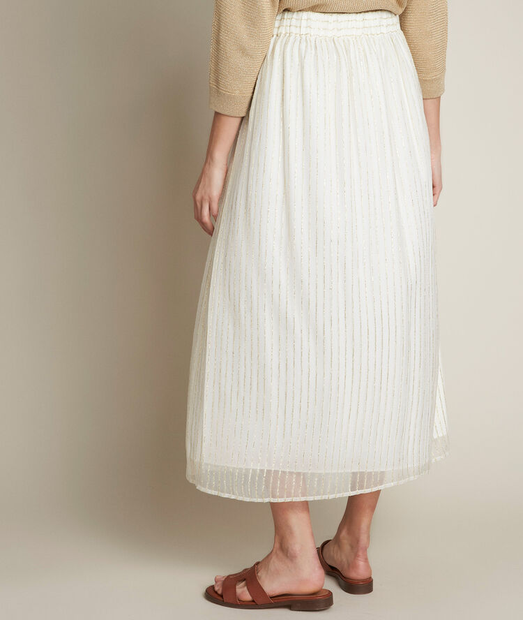 Jupe longue lurex bloom ecru.