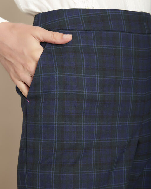 Pantalon cigarette à carreaux edmee marine.