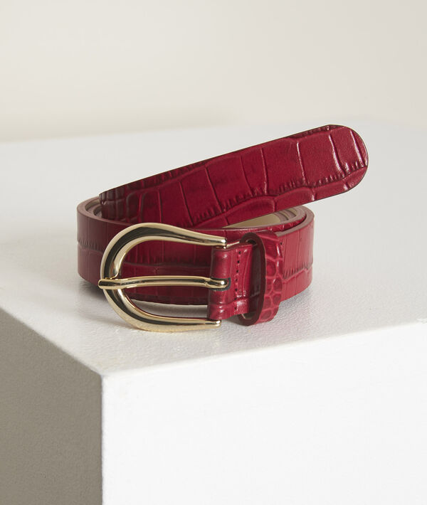 Ceinture en cuir croco fuchsia Karine | 1-2-3 Ceinture en cuir croco fuchsia Karine PhotoZ | 1-2-3