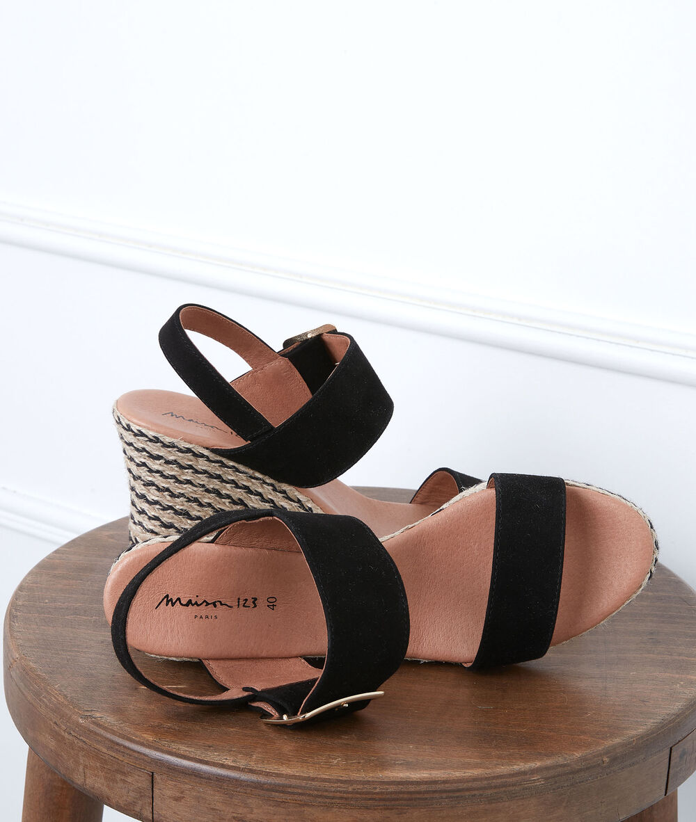 Espadrilles noires en cuir gypsy noir.