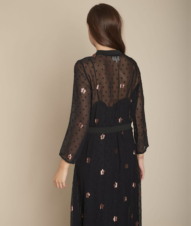 Robe broderie et plumetis rosalie noir.
