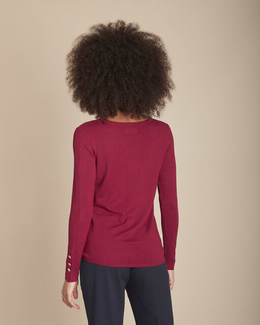 Pull bordeaux en jersey flora bordeaux.