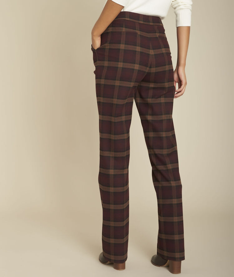 Pantalon droit à carreaux etienne bordeaux.