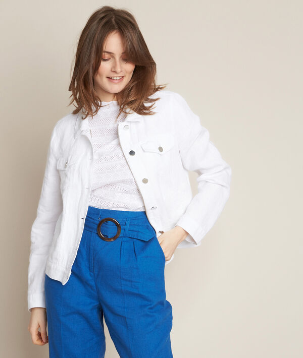 Veste en lin blanche Clem | 1-2-3 Veste en lin blanche Clem PhotoZ | 1-2-3