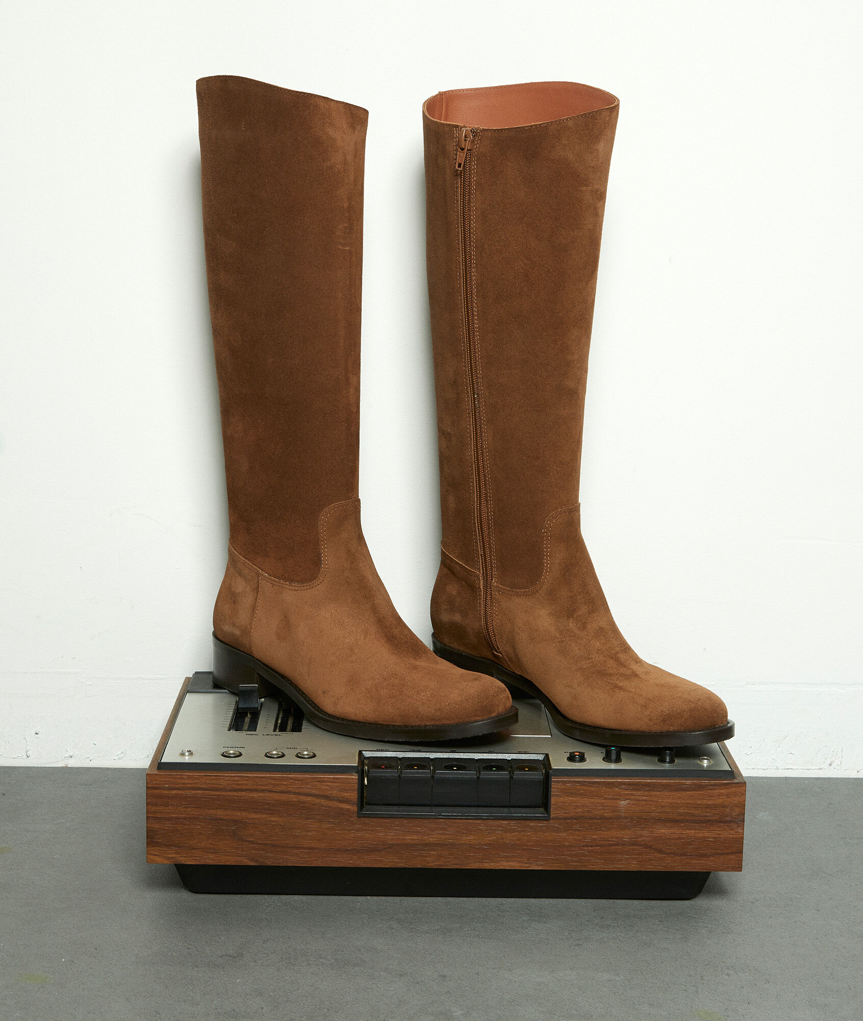 bottes velours marron