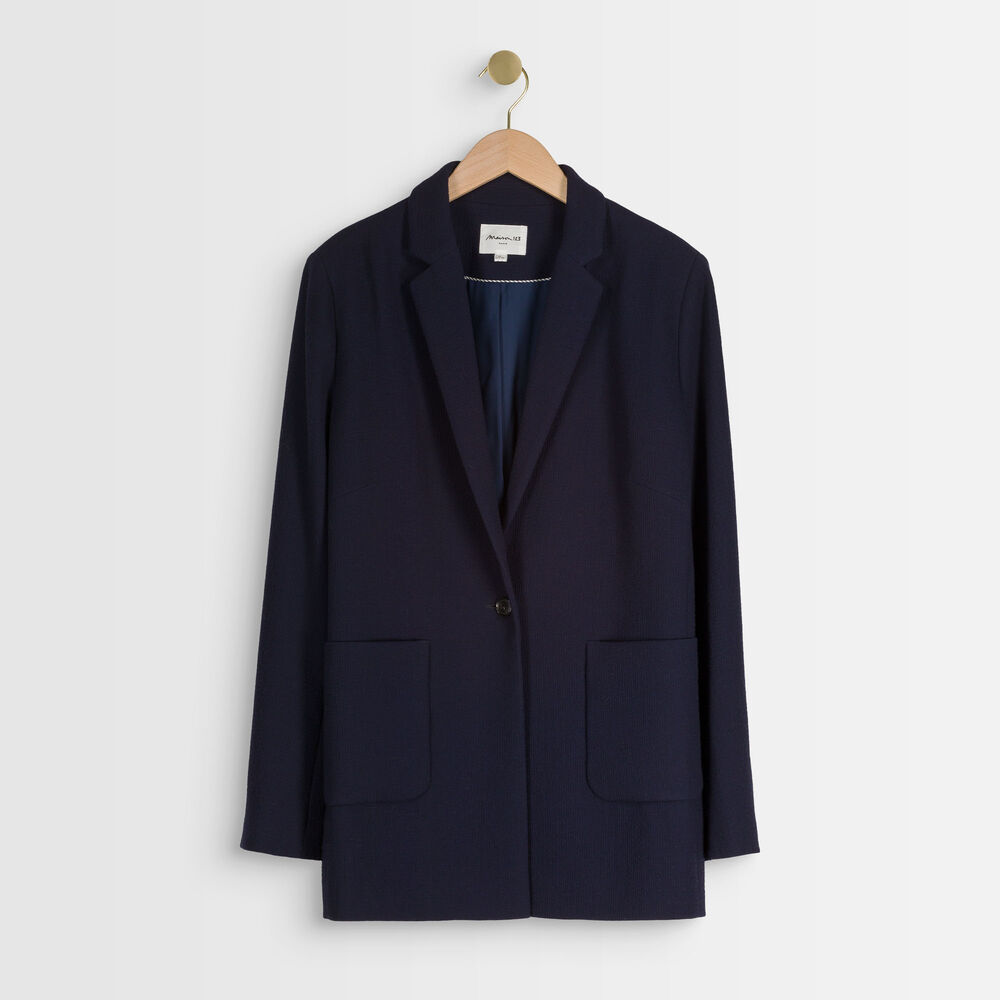 Veste marine gaufrée thais marine.