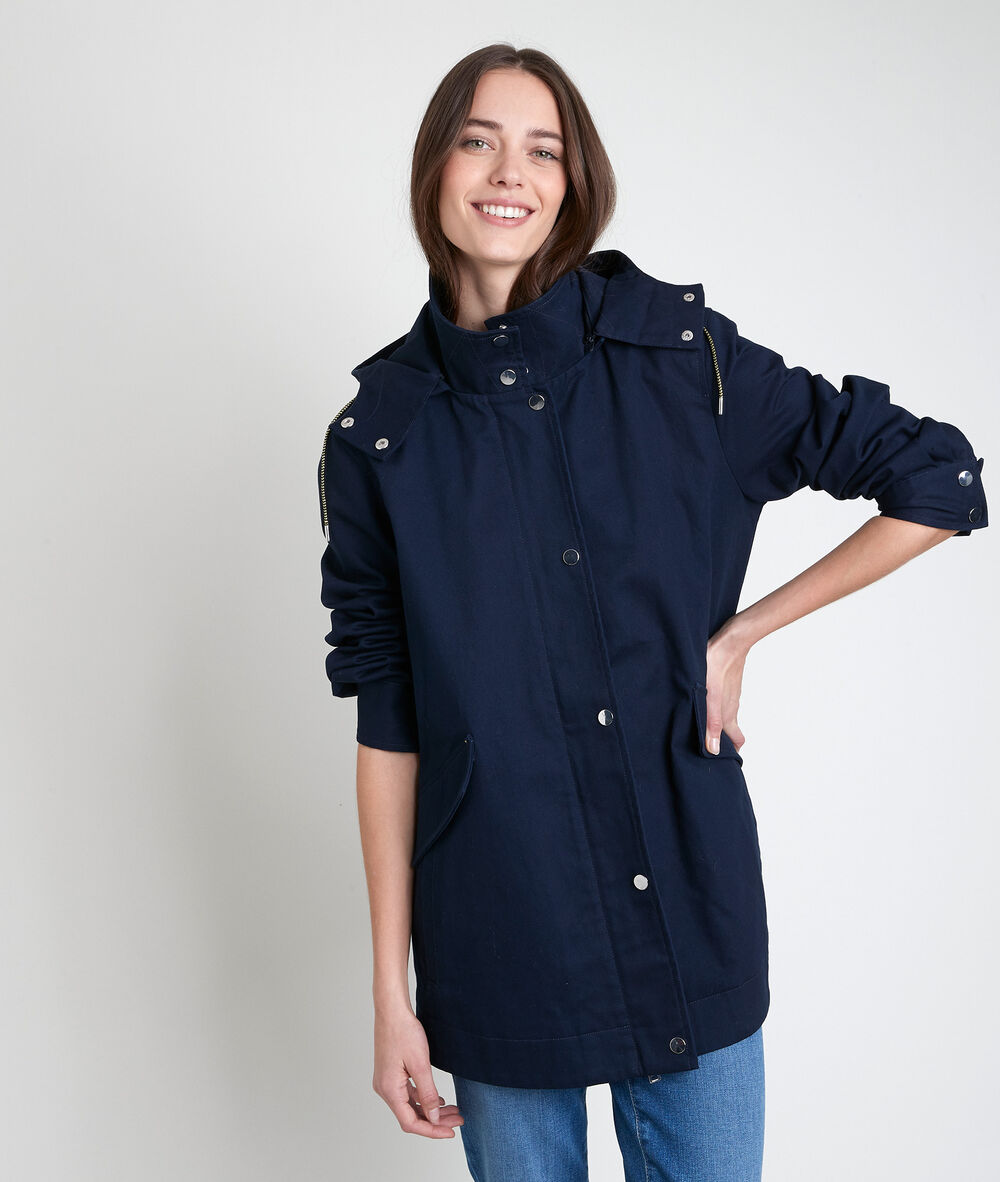 Marineblauer parka aus baumwolle naelia marine.