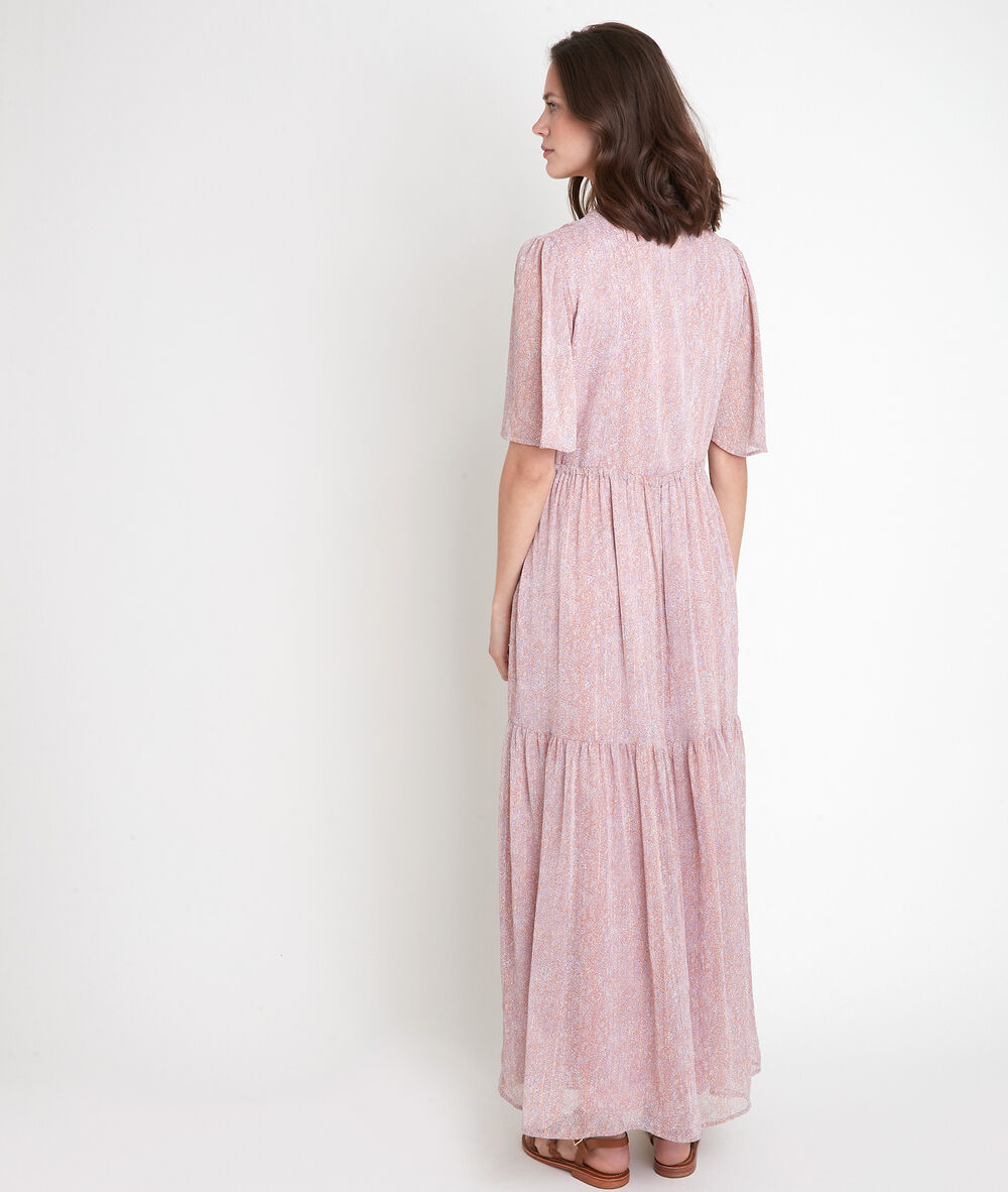 Robe longue imprimé rose leila blush.
