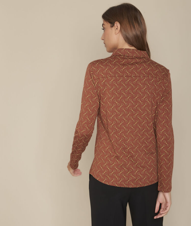Tee-shirt imprimé mors acajou cheyenne caramel.