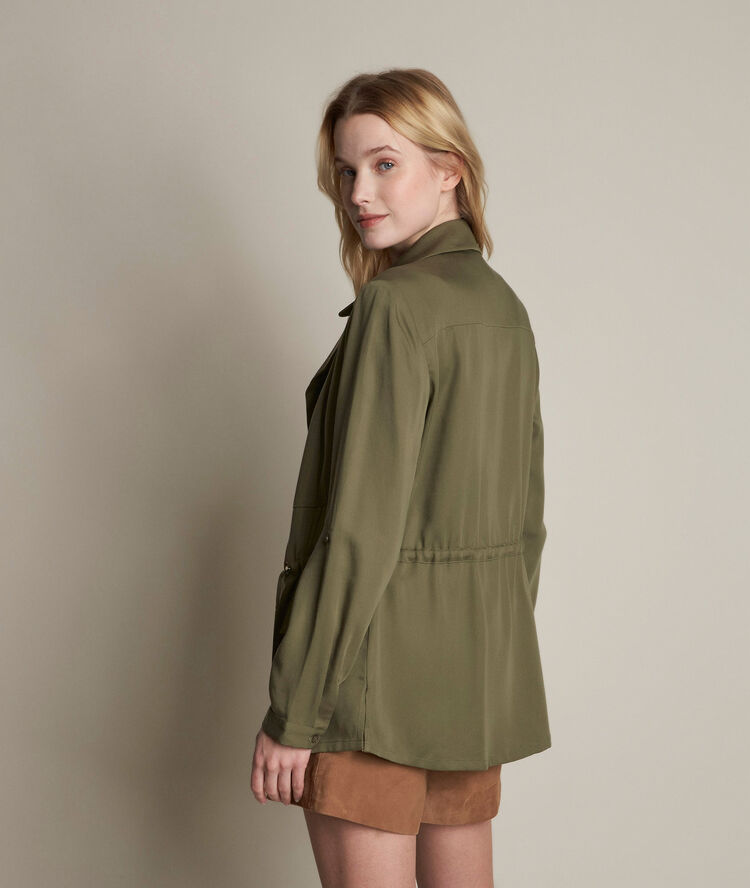 Veste kaki en tencel lucie kaki.