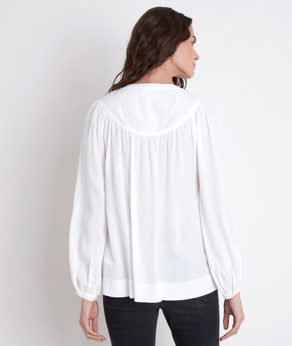 Blouse écrue en lurex timeo ecru.