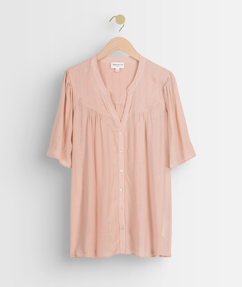 Blouse vaporeuse rose avec lurex telia corail.