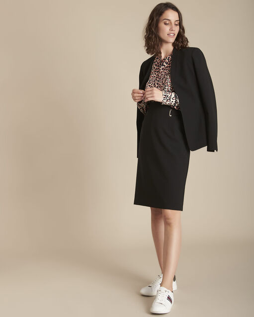 Blouse imprim&eacute; peau de b&ecirc;te menda beige.