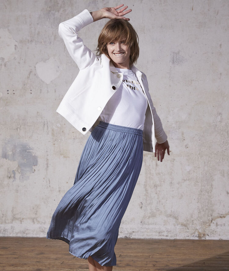 Veste à pressions en coton lola blanc.